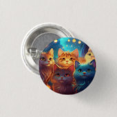 Cat Posse Ronde Button 3,2 Cm (Voorkant /achterkant)
