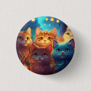 Cat Posse Ronde Button 3,2 Cm
