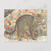 CAT POSTCARD ILLUSTRATION BRIEFKAART (Voorkant)