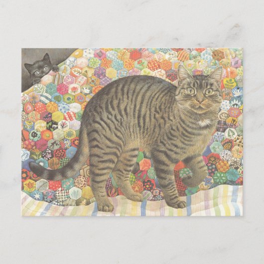 CAT POSTCARD ILLUSTRATION BRIEFKAART (Voorkant)