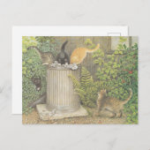 CAT POSTCARD ILLUSTRATION BRIEFKAART (Voorkant / Achterkant)