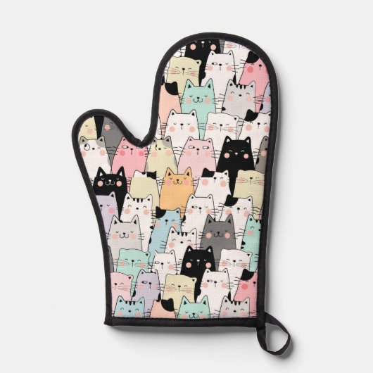 Cat pot holder kitchen mitt  ovenwant (Voorkant)
