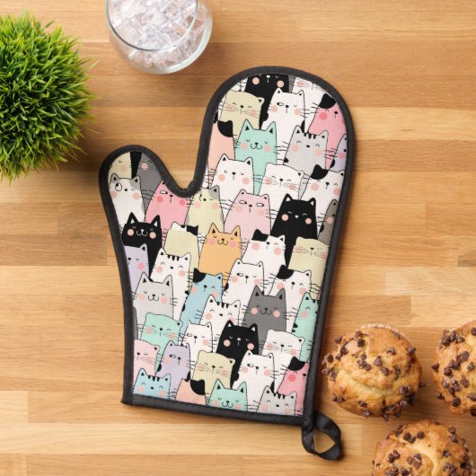 Cat pot holder kitchen mitt  ovenwant (Top down)