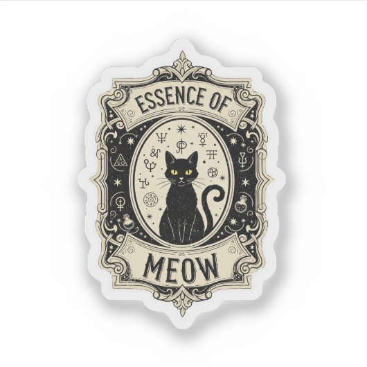 Cat Potion Label – Essentie van Meow  Sticker (Voorkant)