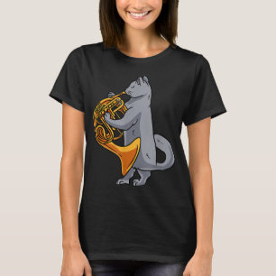 Cat Pover French Horn Musician Kitten4 T-shirt