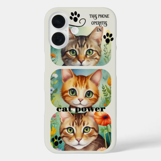 Cat Power Funny Purring Device Phone Case (Achterkant)
