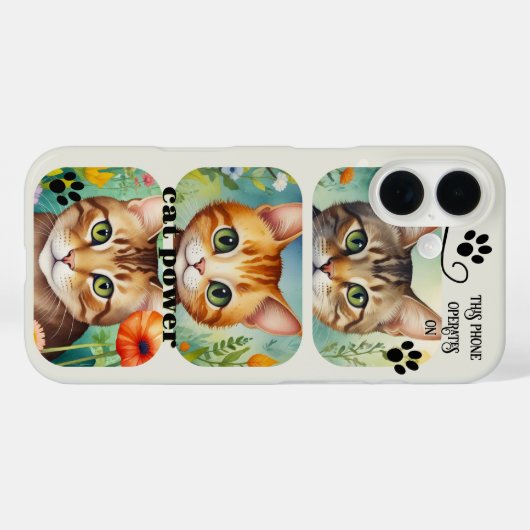 Cat Power Funny Purring Device Phone Case (Achterkant (horizontaal))