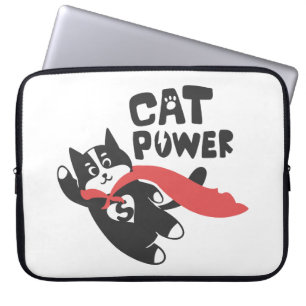 Cat power - Kies achtergrondkleur Laptop Sleeve