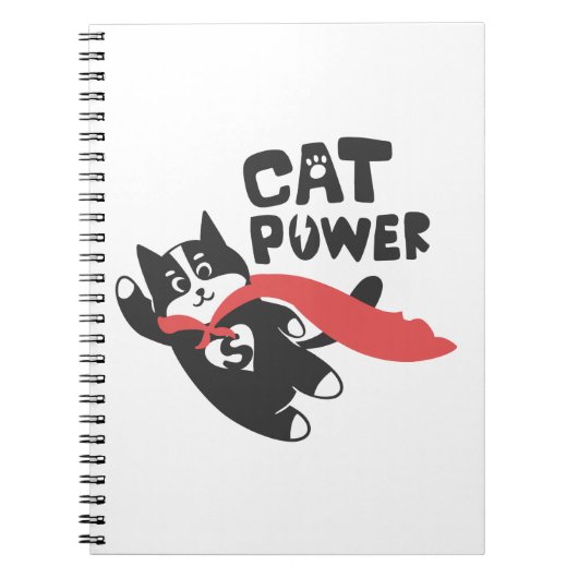 Cat power - Kies achtergrondkleur Notitieboek (Voorkant)