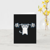 Cat Powerlifting Gewichtheffen Gym Workout Kaart (Gele Bloem)