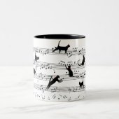 Cat Pplay Note Music, Cat Music, Black Cat Cat Cft Tweekleurige Koffiemok (Center)