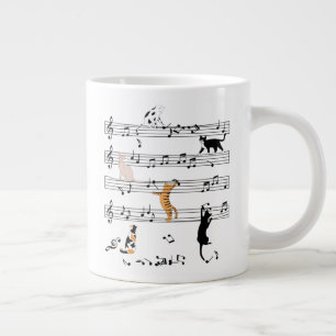 Cat PplayNote Music, Naughty Cat Gift, Cute Cat Grote Koffiekop