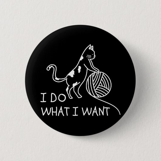 Cat PplayYarn Ronde Button 5,7 Cm (Voorkant)