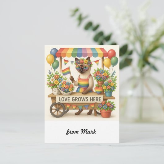 Cat Pride Paws Kat-geïnspireerde Pride LGBTQ Briefkaart (Staand voorkant)