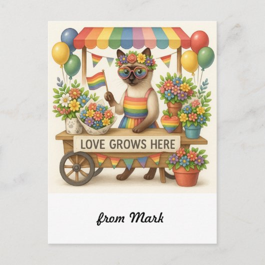 Cat Pride Paws Kat-geïnspireerde Pride LGBTQ Briefkaart (Voorkant)