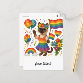 Cat Pride Paws Kat-geïnspireerde Pride LGBTQ Briefkaart