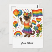 Cat Pride Paws Kat-geïnspireerde Pride LGBTQ Briefkaart (Voorkant / Achterkant)