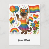 Cat Pride Paws Kat-geïnspireerde Pride LGBTQ Briefkaart (Voorkant)