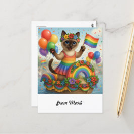 Cat Pride Paws Kat-geïnspireerde Pride LGBTQ Briefkaart