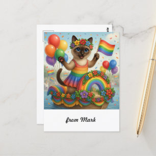 Cat Pride Paws Kat-geïnspireerde Pride LGBTQ Briefkaart