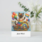 Cat Pride Paws Kat-geïnspireerde Pride LGBTQ Briefkaart (Staand voorkant)