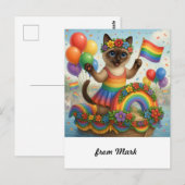 Cat Pride Paws Kat-geïnspireerde Pride LGBTQ Briefkaart (Voorkant / Achterkant)