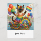 Cat Pride Paws Kat-geïnspireerde Pride LGBTQ Briefkaart (Voorkant)