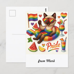 Cat Pride Paws Kat-geïnspireerde Pride LGBTQ Briefkaart