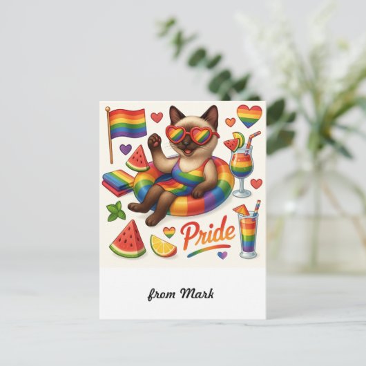 Cat Pride Paws Kat-geïnspireerde Pride LGBTQ Briefkaart (Staand voorkant)