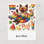 Cat Pride Paws Kat-geïnspireerde Pride LGBTQ Briefkaart (Voorkant)