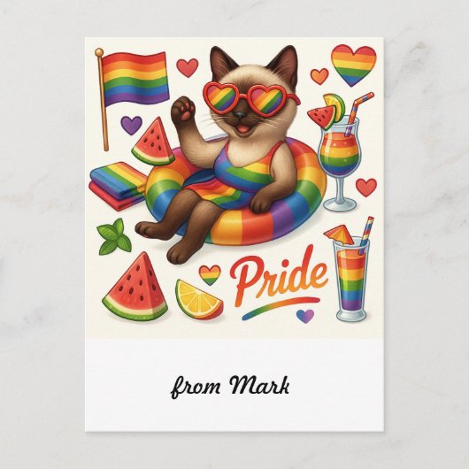 Cat Pride Paws Kat-geïnspireerde Pride LGBTQ Briefkaart (Voorkant)