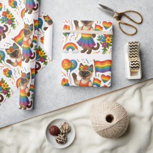 Cat Pride Paws Kat-geïnspireerde Pride LGBTQ Cadeaupapier