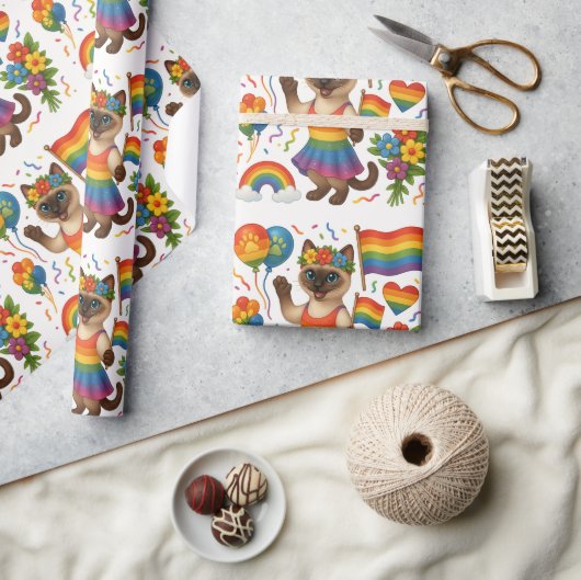 Cat Pride Paws Kat-geïnspireerde Pride LGBTQ Cadeaupapier (Crafts)