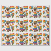 Cat Pride Paws Kat-geïnspireerde Pride LGBTQ Cadeaupapier (Vlak)