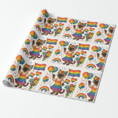Cat Pride Paws Kat-geïnspireerde Pride LGBTQ Cadeaupapier (Uitgerold)