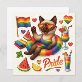 Cat Pride Paws Kat-geïnspireerde Pride LGBTQ Kaart (Voorkant / Achterkant)