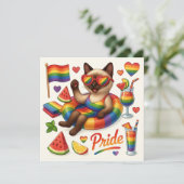 Cat Pride Paws Kat-geïnspireerde Pride LGBTQ Kaart (Staand voorkant)