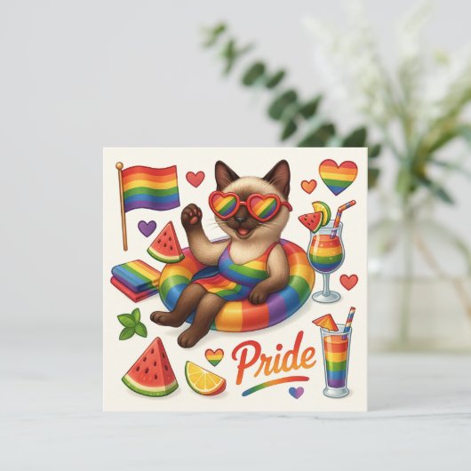 Cat Pride Paws Kat-geïnspireerde Pride LGBTQ Kaart (Staand voorkant)