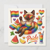 Cat Pride Paws Kat-geïnspireerde Pride LGBTQ Kaart (Voorkant)