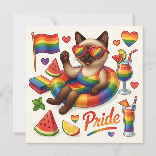 Cat Pride Paws Kat-geïnspireerde Pride LGBTQ Kaart (Voorkant)