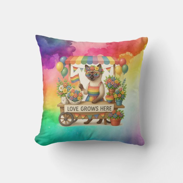 Cat Pride Paws Kat-geïnspireerde Pride LGBTQ Kussen (Voorkant)