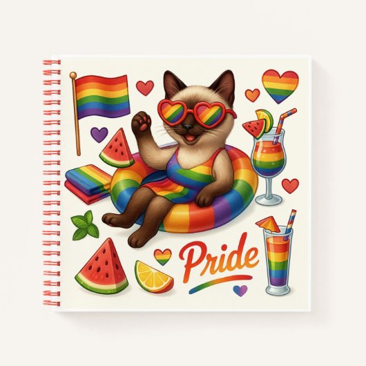 Cat Pride Paws Kat-geïnspireerde Pride LGBTQ Notitieboek (Voorkant)