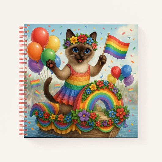 Cat Pride Paws Kat-geïnspireerde Pride LGBTQ Notitieboek (Voorkant)