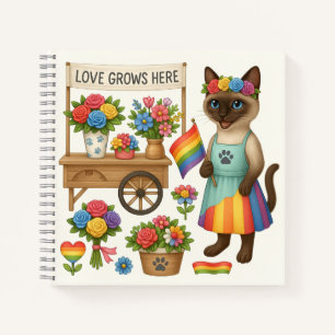 Cat Pride Paws Kat-geïnspireerde Pride LGBTQ Notitieboek