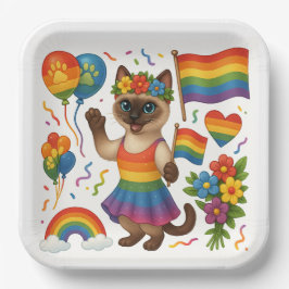 Cat Pride Paws Kat-geïnspireerde Pride LGBTQ Papieren Bordje