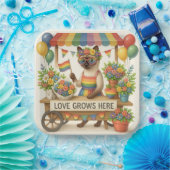 Cat Pride Paws Kat-geïnspireerde Pride LGBTQ Papieren Bordje (Feest)