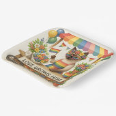 Cat Pride Paws Kat-geïnspireerde Pride LGBTQ Papieren Bordje (Gebogen)