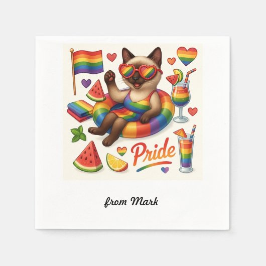 Cat Pride Paws Kat-geïnspireerde Pride LGBTQ Servet (Voorkant)