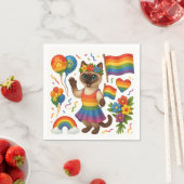 Cat Pride Paws Kat-geïnspireerde Pride LGBTQ Servet (Insitu)