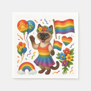 Cat Pride Paws Kat-geïnspireerde Pride LGBTQ Servet